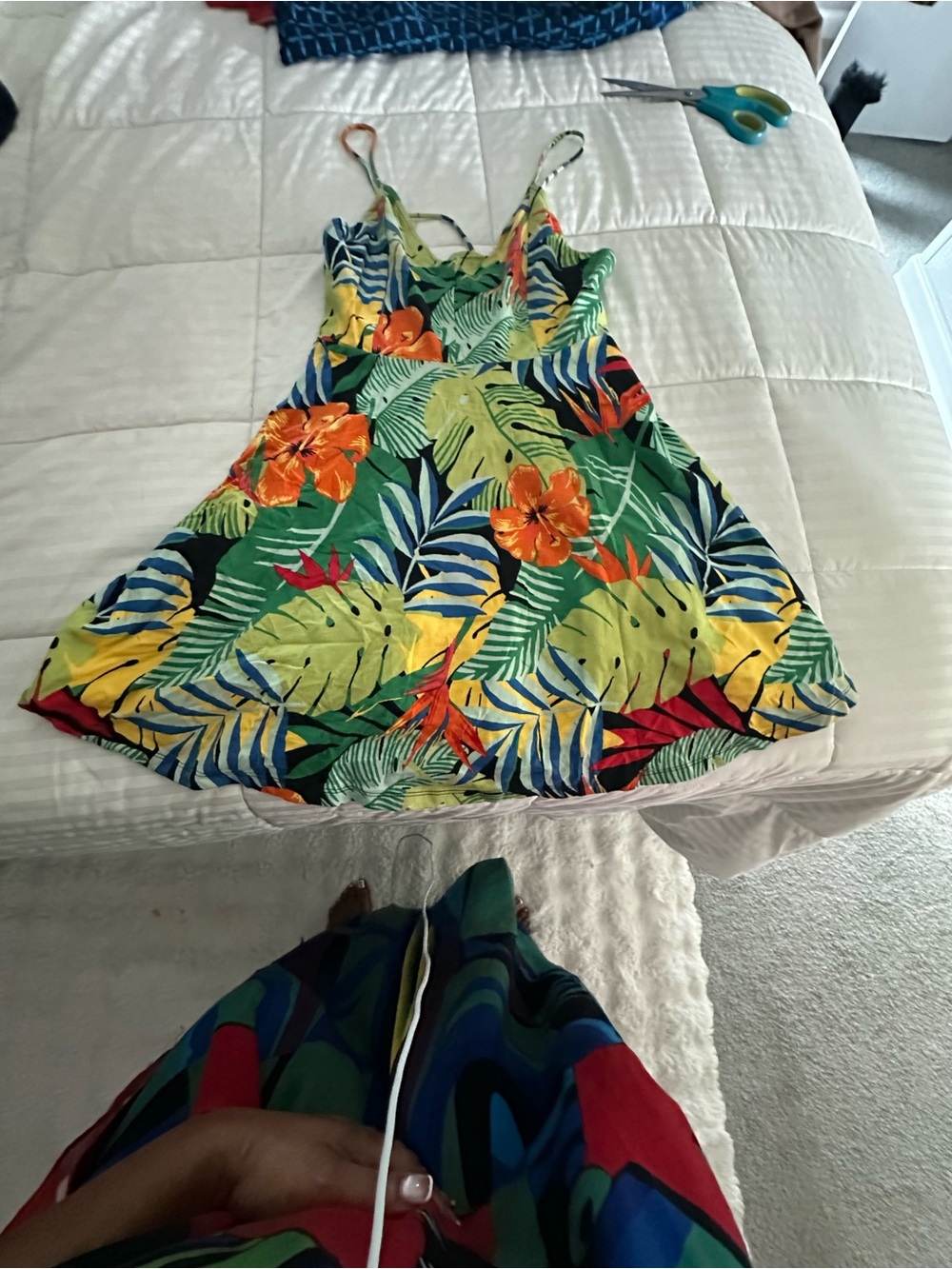 Forever 21 Tropical Floral Tank Dress - Green Multi
